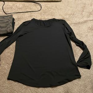 New Zyia Black Subtle Stripe Long Sleeve T